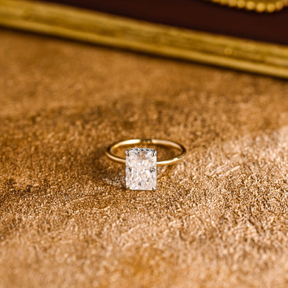 CausYou radiant cut diamond engagement ring CausYou Solid Gold D/VS1 Two Tone Ascot Radiant Cut Lab Grown Diamond Engagement Ring, Hidden Halo Wedding Promise Ring
