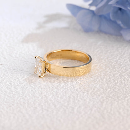 CausYou radiant cut diamond engagement ring Solid Gold Solitaire Radiant Cut Lab Diamond Engagement Ring | D Color VS1 IGI Certified