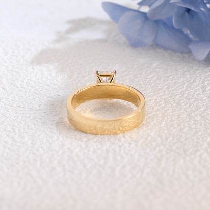 CausYou radiant cut diamond engagement ring Solid Gold Solitaire Radiant Cut Lab Diamond Engagement Ring | D Color VS1 IGI Certified