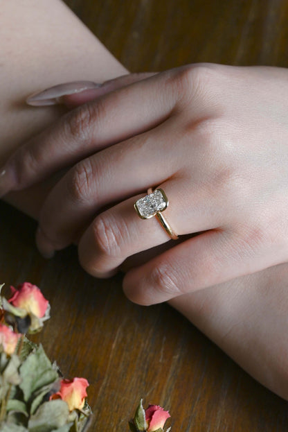 CausYou radiant cut diamond engagement ring Solid Gold Solitaire Radiant Cut Lab Diamond Engagement Ring | D Color VS1 IGI Certified