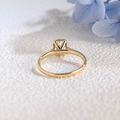 CausYou radiant cut diamond engagement ring Solid Gold Solitaire Radiant Cut Lab Diamond Engagement Ring | D Color VS1 IGI Certified