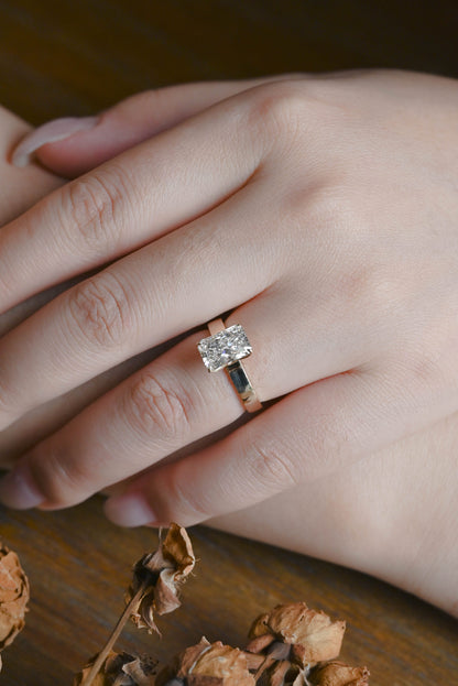 CausYou radiant cut diamond engagement ring Solid Gold Tulip Setting Radiant Cut Lab Diamond Engagement Ring | D Color VS1 IGI Certified