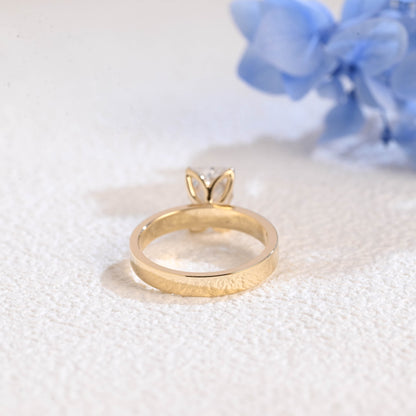 CausYou radiant cut diamond engagement ring Solid Gold Tulip Setting Radiant Cut Lab Diamond Engagement Ring | D Color VS1 IGI Certified