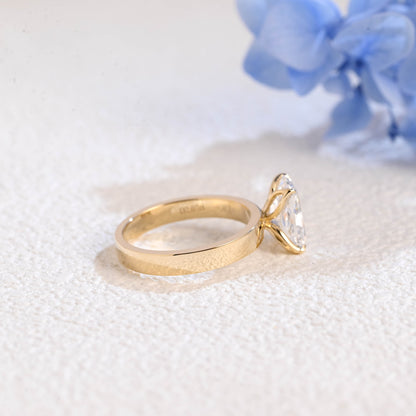 CausYou radiant cut diamond engagement ring Solid Gold Tulip Setting Radiant Cut Lab Diamond Engagement Ring | D Color VS1 IGI Certified