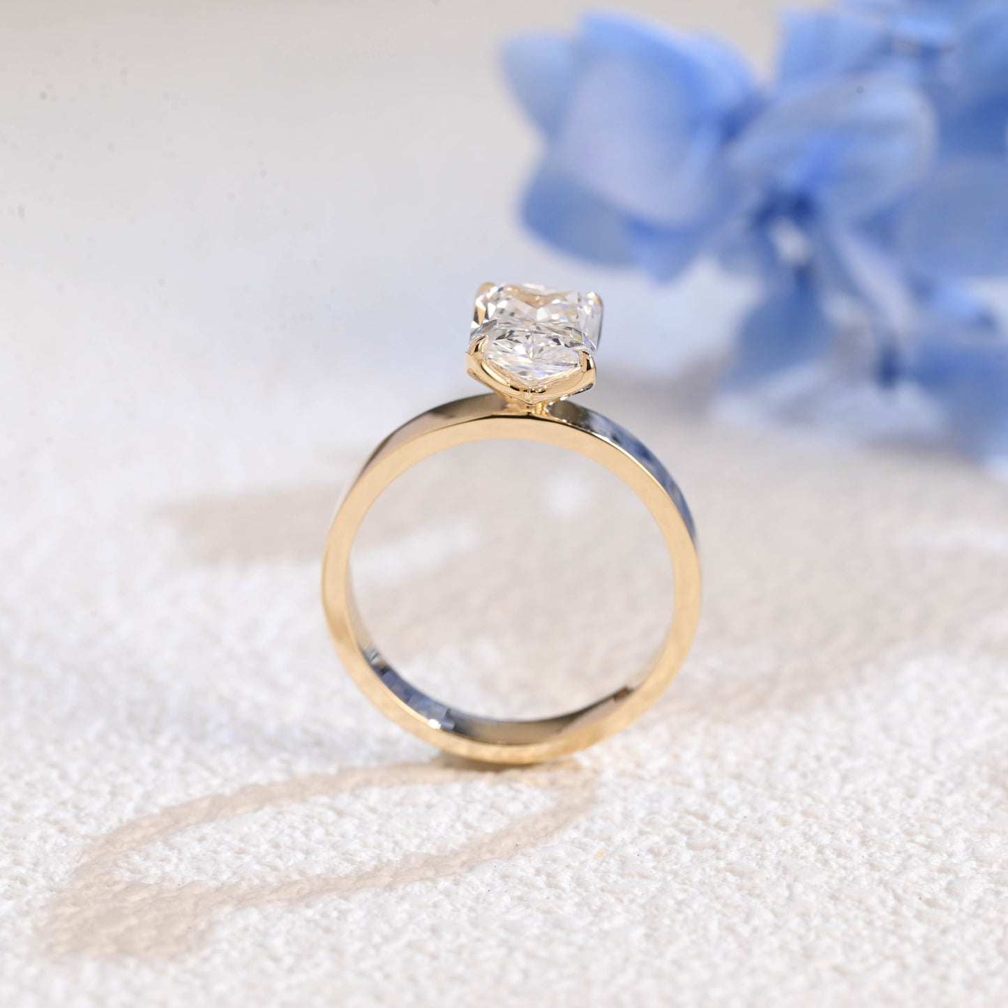 CausYou radiant cut diamond engagement ring Solid Gold Tulip Setting Radiant Cut Lab Diamond Engagement Ring | D Color VS1 IGI Certified