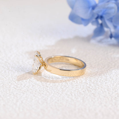 CausYou radiant cut diamond engagement ring Solid Gold Tulip Setting Radiant Cut Lab Diamond Engagement Ring | D Color VS1 IGI Certified