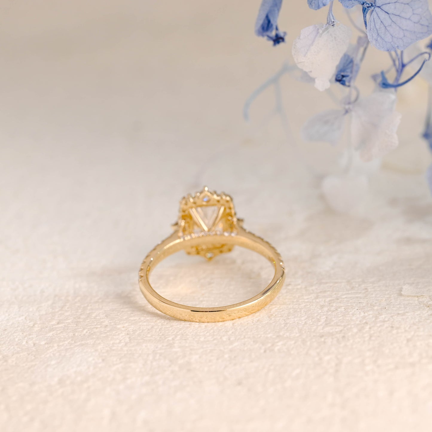 CausYou radiant cut diamond engagement ring Solid Gold Vintage Halo Radiant Cut Lab Diamond Engagement Ring | D Color VS1 IGI Certified (Copy)
