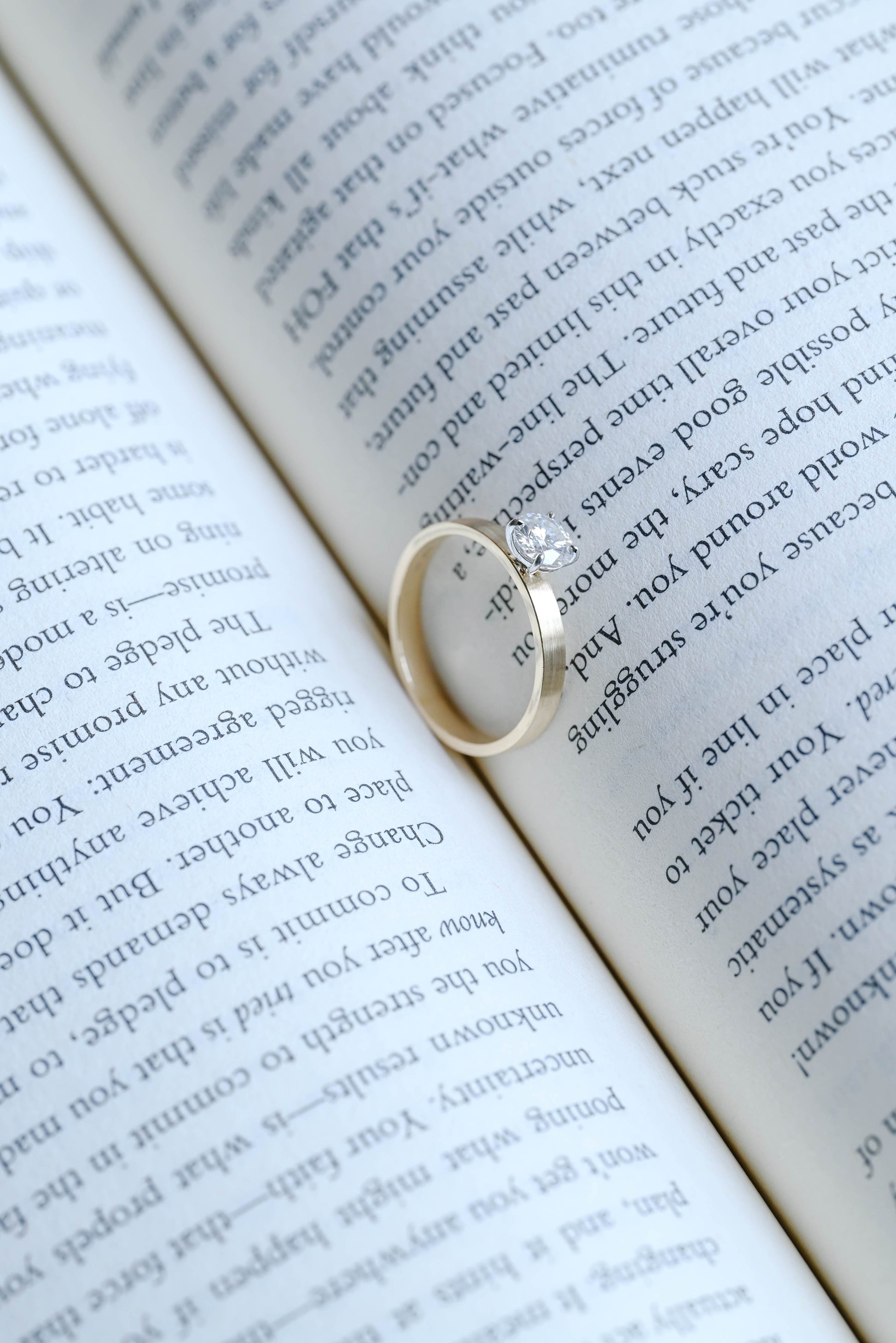CausYou round cut diamond engagement ring Solid Gold D/VS1 Brushed Matte Round Cut Lab Grown Diamond Engagement Ring