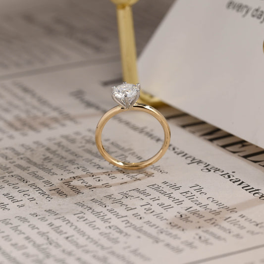 CausYou round cut diamond engagement ring Solid Gold D/VS1 Lab Grown Round Cut Diamond Engagement Ring, Solitaire Promise Ring, Gift for Woman, Wife