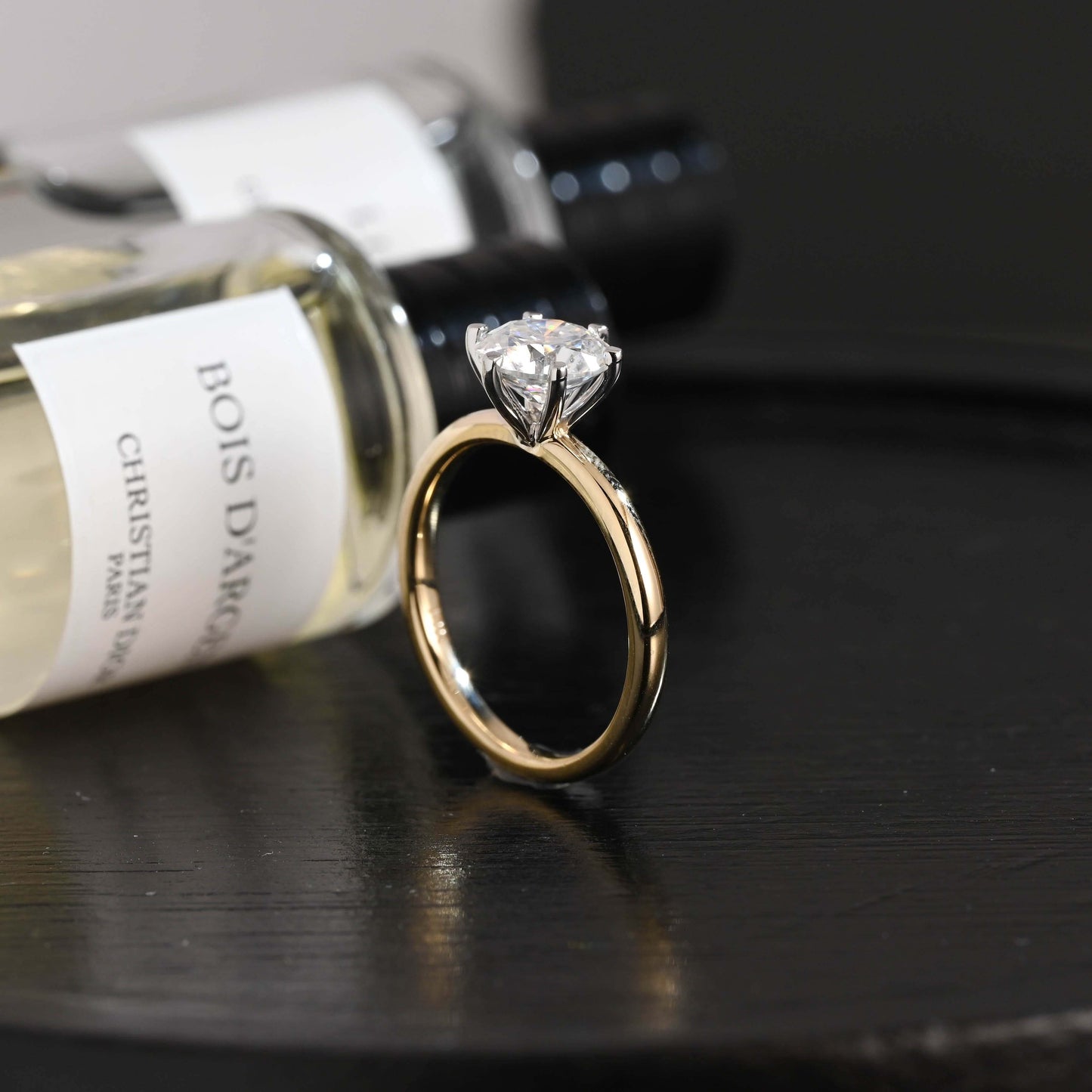 CausYou round cut diamond engagement ring Solid Gold D/VS1 Solitaire Round Cut  Lab Grown Diamond Engagement Ring