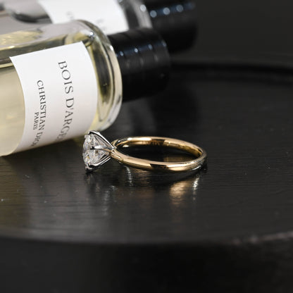 CausYou round cut diamond engagement ring Solid Gold D/VS1 Solitaire Round Cut  Lab Grown Diamond Engagement Ring