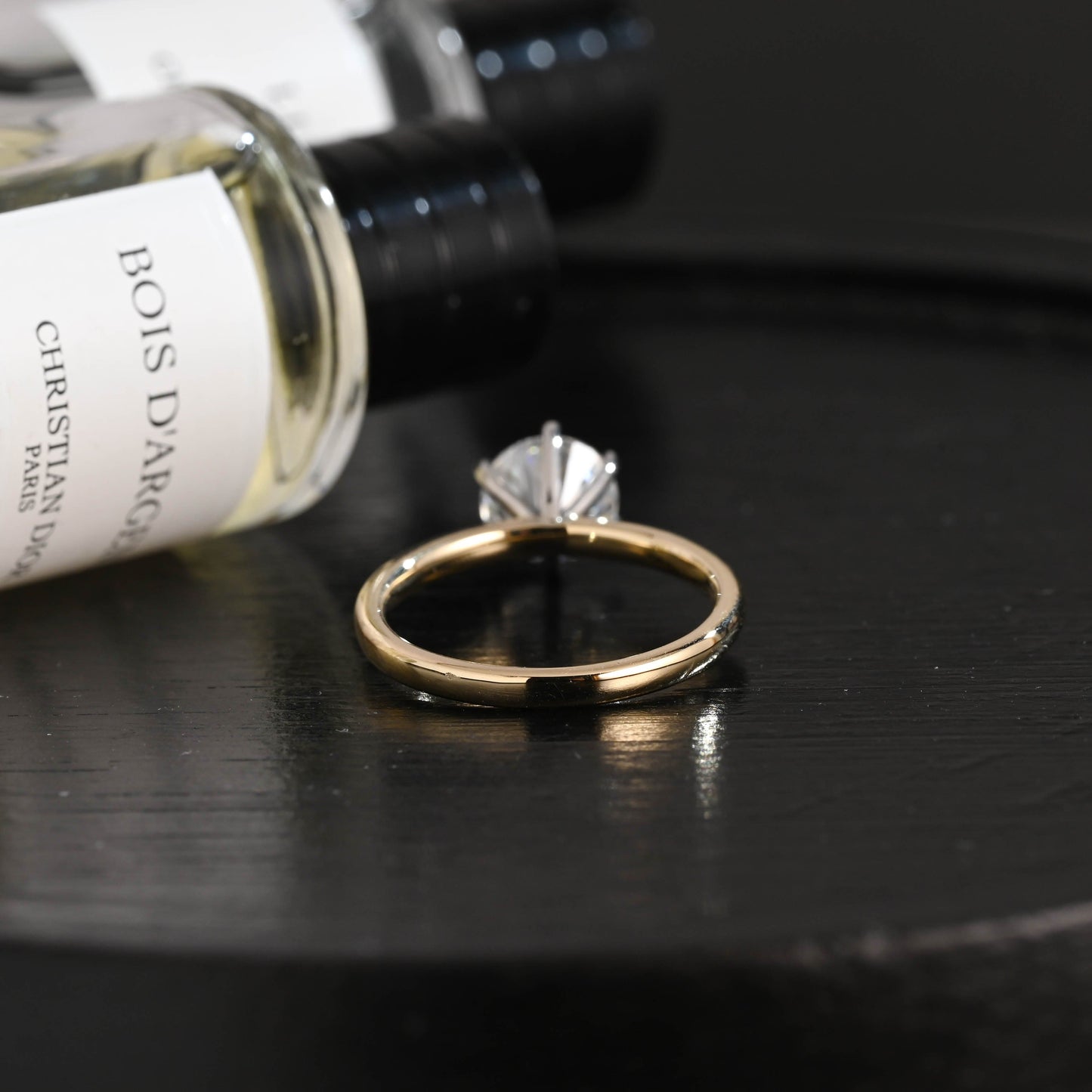 CausYou round cut diamond engagement ring Solid Gold D/VS1 Solitaire Round Cut  Lab Grown Diamond Engagement Ring