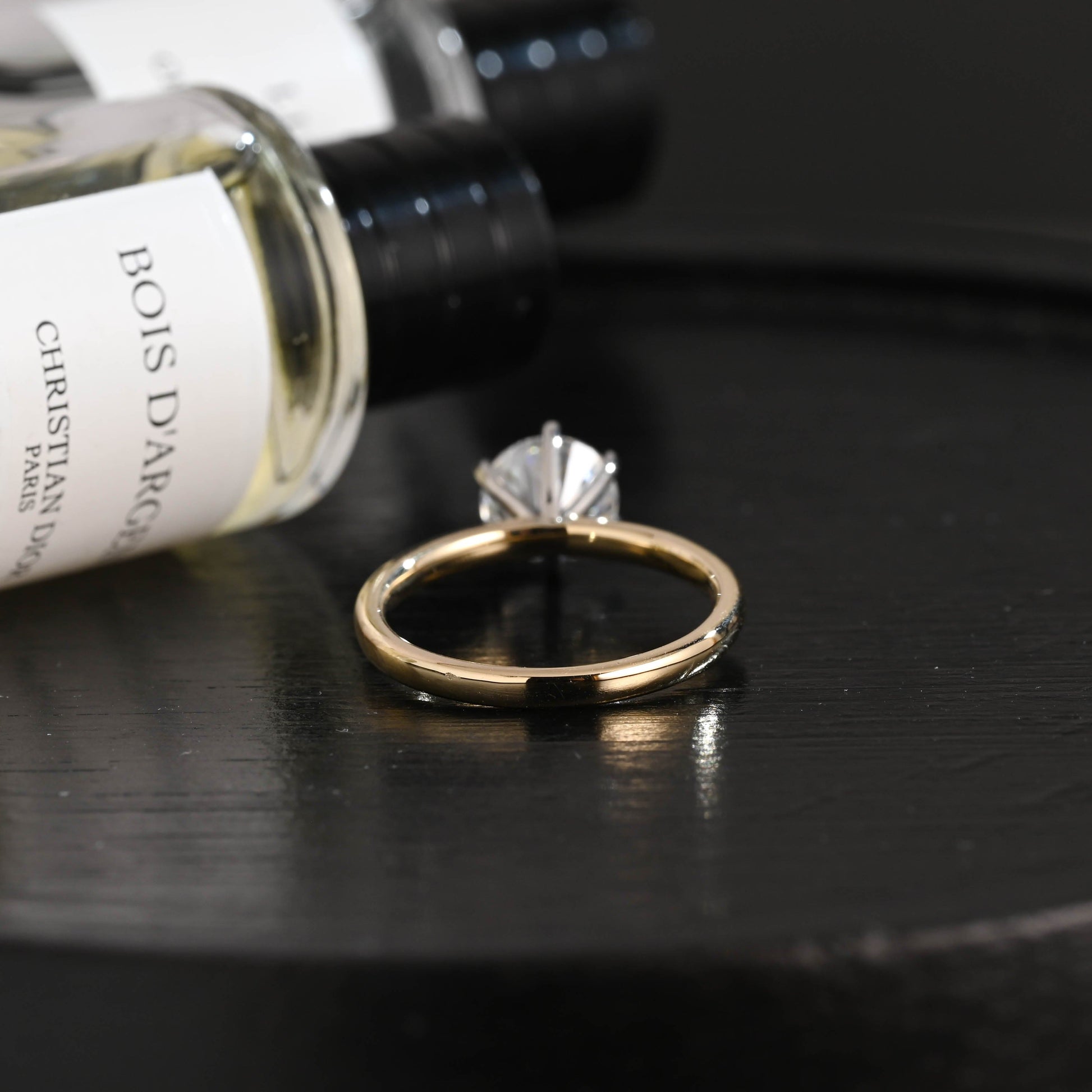 CausYou round cut diamond engagement ring Solid Gold D/VS1 Solitaire Round Cut  Lab Grown Diamond Engagement Ring
