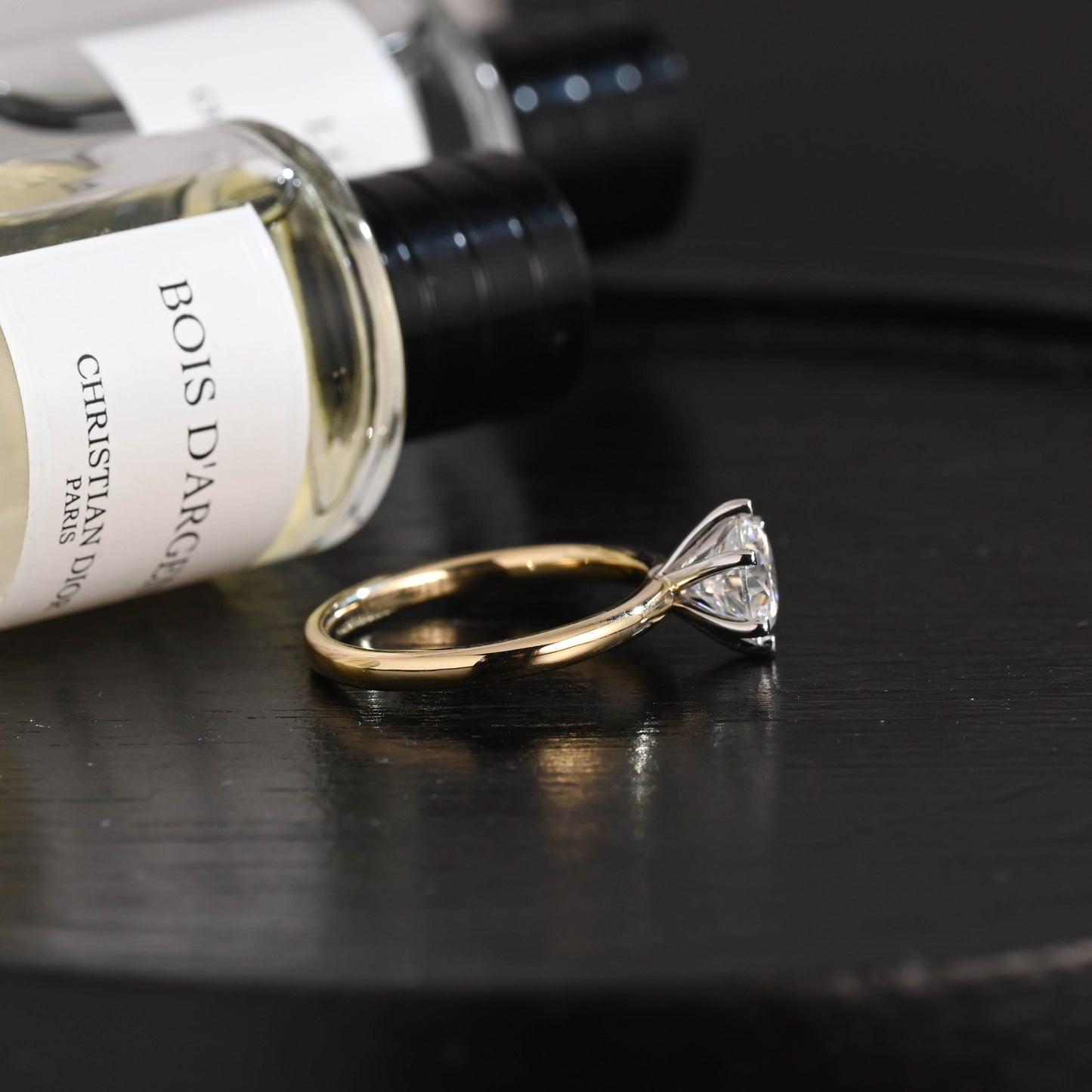 CausYou round cut diamond engagement ring Solid Gold D/VS1 Solitaire Round Cut  Lab Grown Diamond Engagement Ring