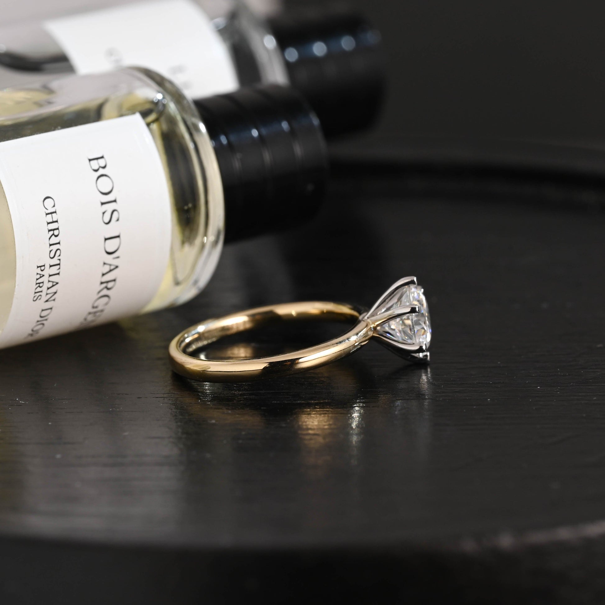 CausYou round cut diamond engagement ring Solid Gold D/VS1 Solitaire Round Cut  Lab Grown Diamond Engagement Ring