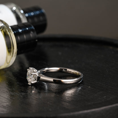 CausYou round cut diamond engagement ring Solid Gold D/VS1 Tulip Setting Round Cut Lab Grown Diamond Engagement Ring