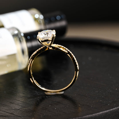 CausYou round cut diamond engagement ring Solid Gold D/VS1 Twisted Band Round Cut Lab Grown Diamond Engagement Ring