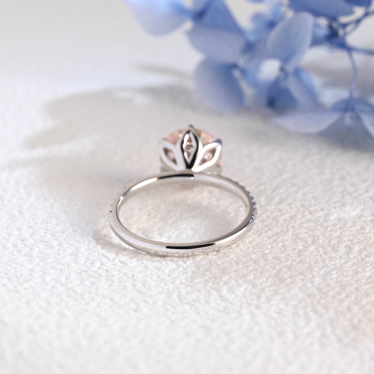 CausYou round cut diamond engagement ring Solid Gold Round Cut Pink Lab Diamond Engagement Ring | Fancy Pink VS1 IGI Certified