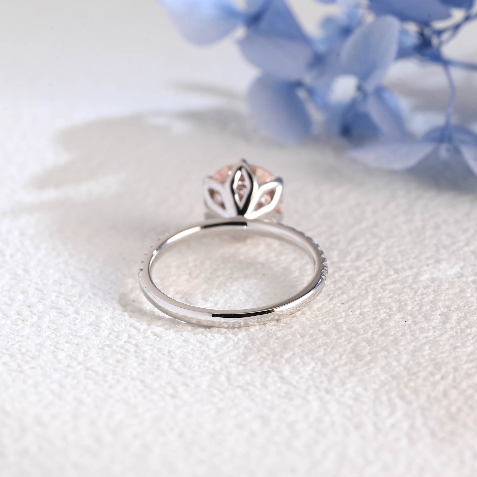 CausYou round cut diamond engagement ring Solid Gold Round Cut Pink Lab Diamond Engagement Ring | Fancy Pink VS1 IGI Certified