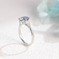 CausYou round cut moissanite engagement ring Solid Gold Round Cut Blue Moissanite Engagement Ring, Three Stone Ring