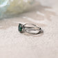 CausYou round cut moissanite engagement ring Solid Gold Round Cut Lab Emerald Engagement Ring, Split Shank Ring