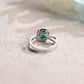 CausYou round cut moissanite engagement ring Solid Gold Round Cut Lab Emerald Engagement Ring, Split Shank Ring