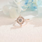 CausYou round cut moissanite engagement ring Solid Gold Round Cut Moissanite Engagement Ring, Cluster Ring Halo Ring