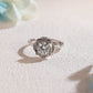 CausYou round cut moissanite engagement ring Solid Gold Round Cut Moissanite Engagement Ring, Halo Ring