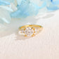 CausYou round cut moissanite engagement ring Solid Gold Round Cut Moissanite Engagement Ring, Pave Three Stone Ring