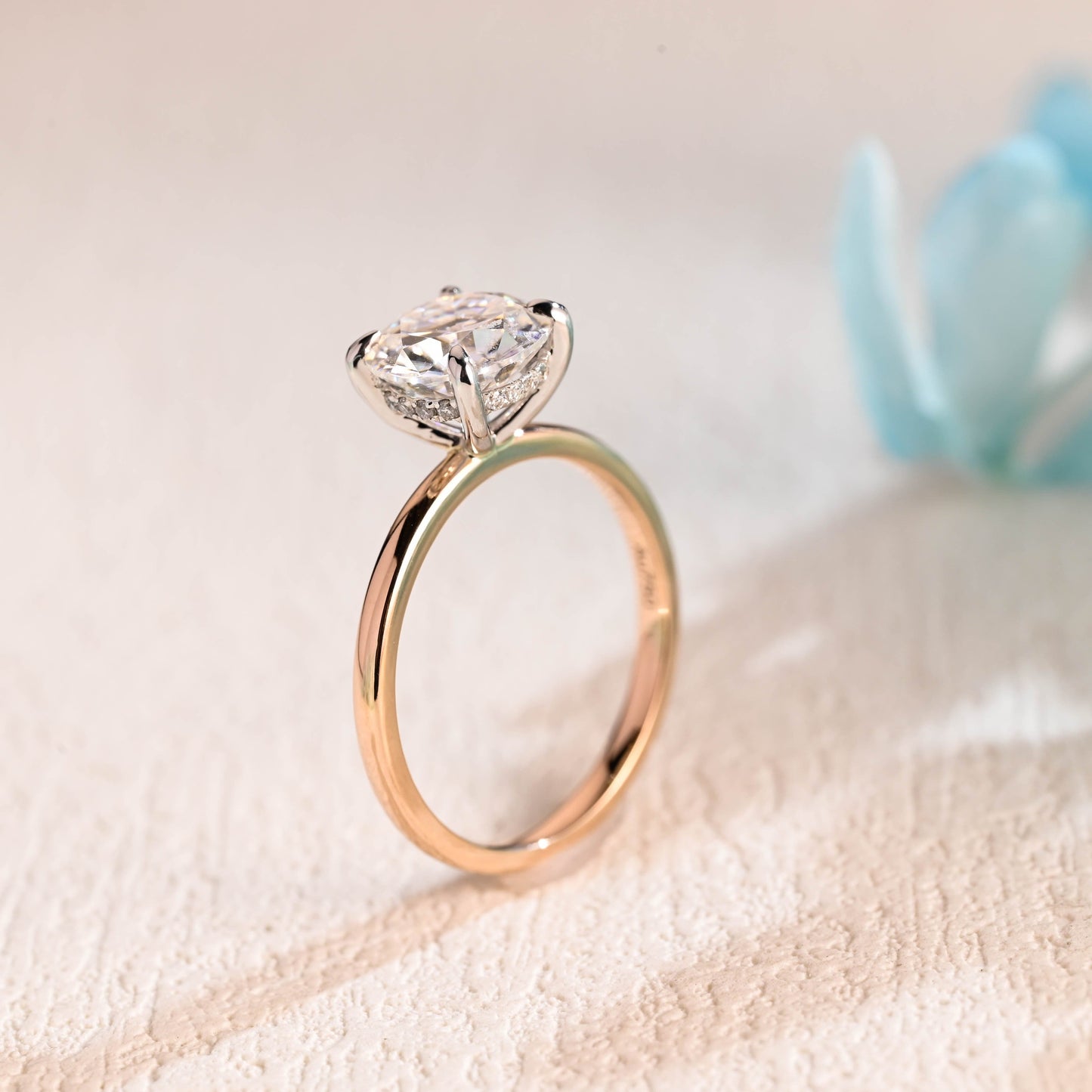 CausYou round cut moissanite engagement ring Solid Gold Round Cut Moissanite Engagement Ring, Promise Ring, Proposal Ring, Gift for Woman, Wife