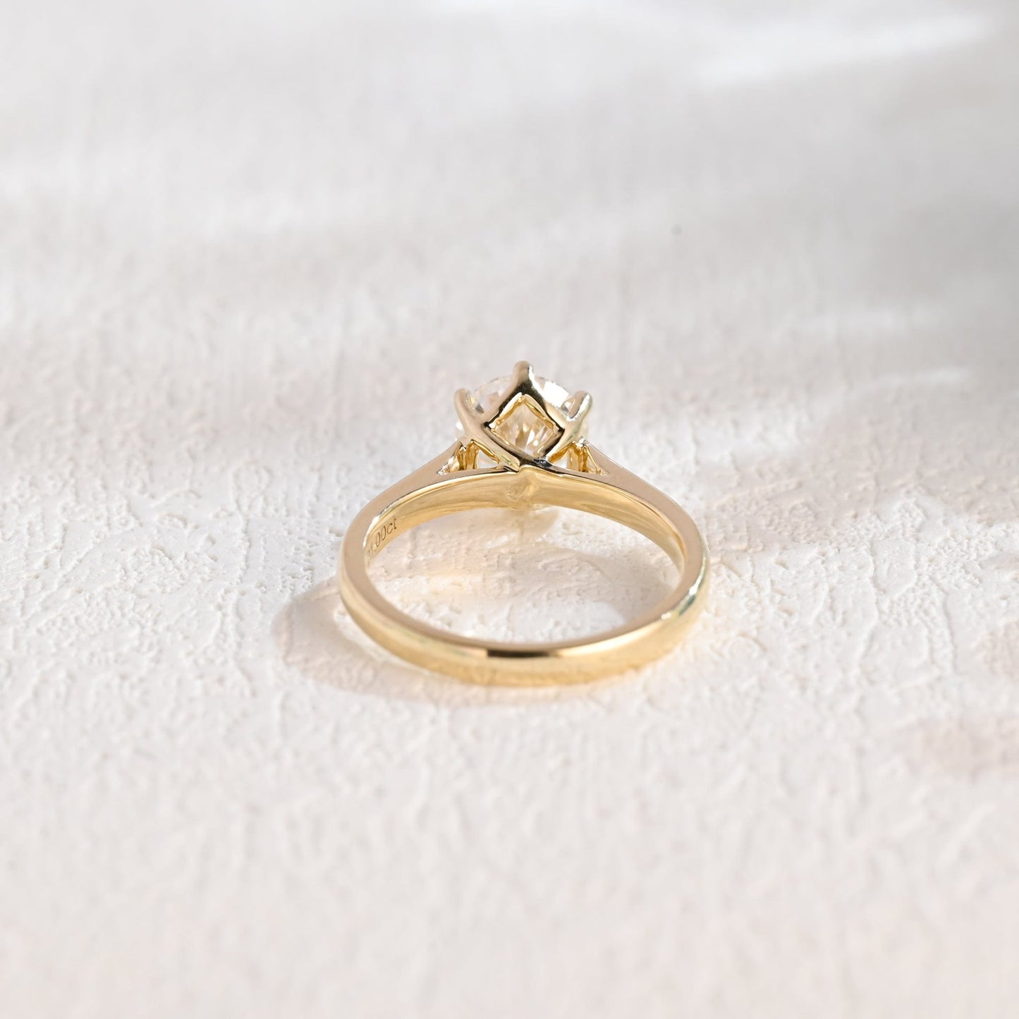 CausYou round cut moissanite engagement ring Solid Gold Round Cut Moissanite Engagement Ring, Solitaire Promise Ring, Proposal Ring, Gift for Woman, Wife