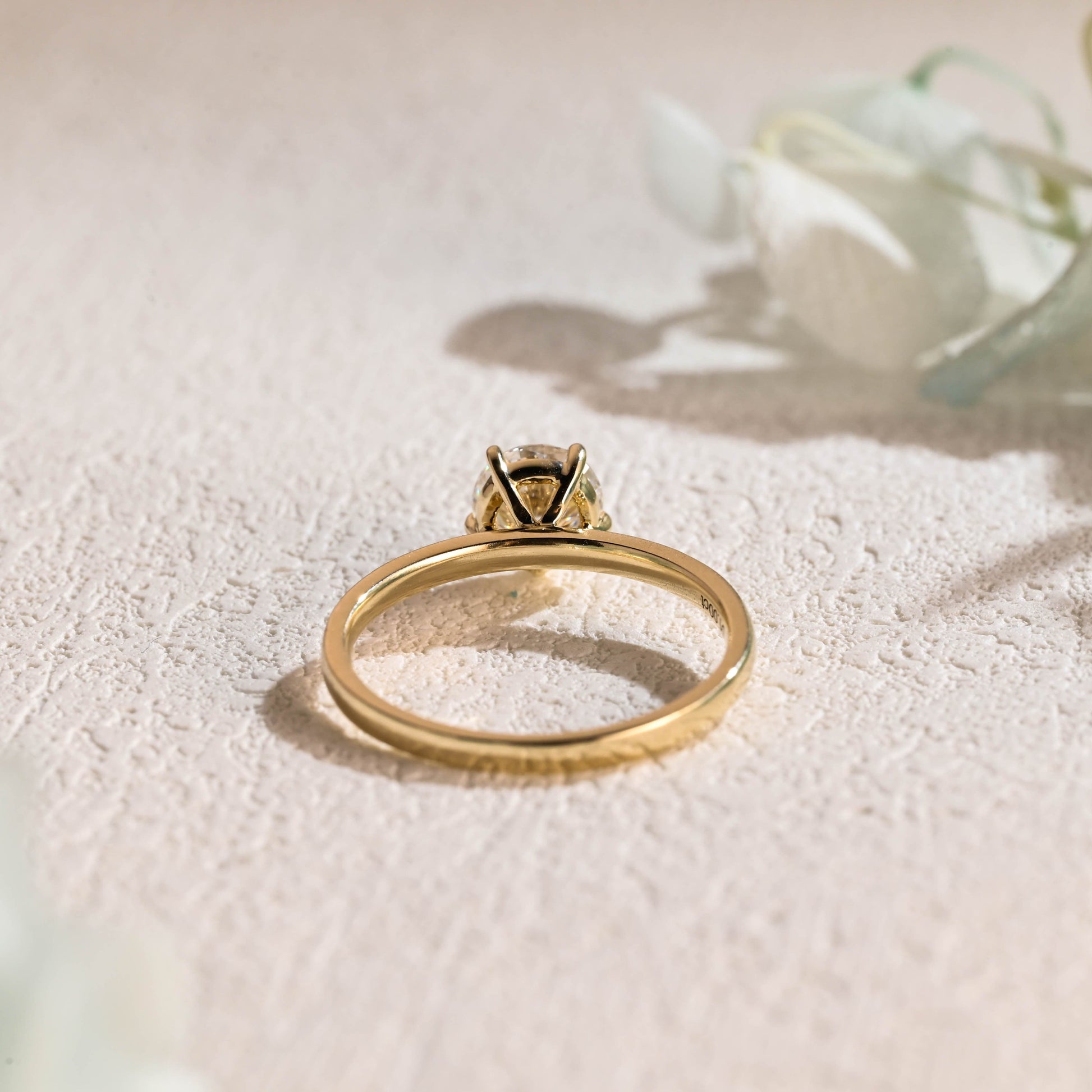 CausYou round cut moissanite engagement ring Solid Gold Round Cut Moissanite Engagement Ring, Solitaire Promise Ring, Proposal Ring, Gift for Women Wife