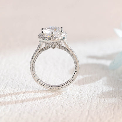 CausYou round cut moissanite engagement ring Solid Gold Round Cut Moissanite Engagement Ring, Vintage Promise Ring, Proposal Ring, Gift for Woman, Wife