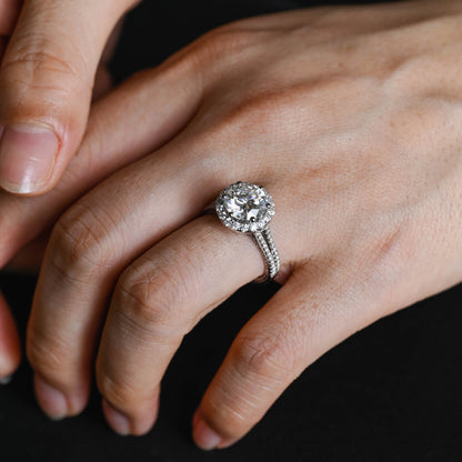 CausYou round cut moissanite engagement ring Solid Gold Round Cut Moissanite Engagement Ring, Vintage Promise Ring, Proposal Ring, Gift for Woman, Wife