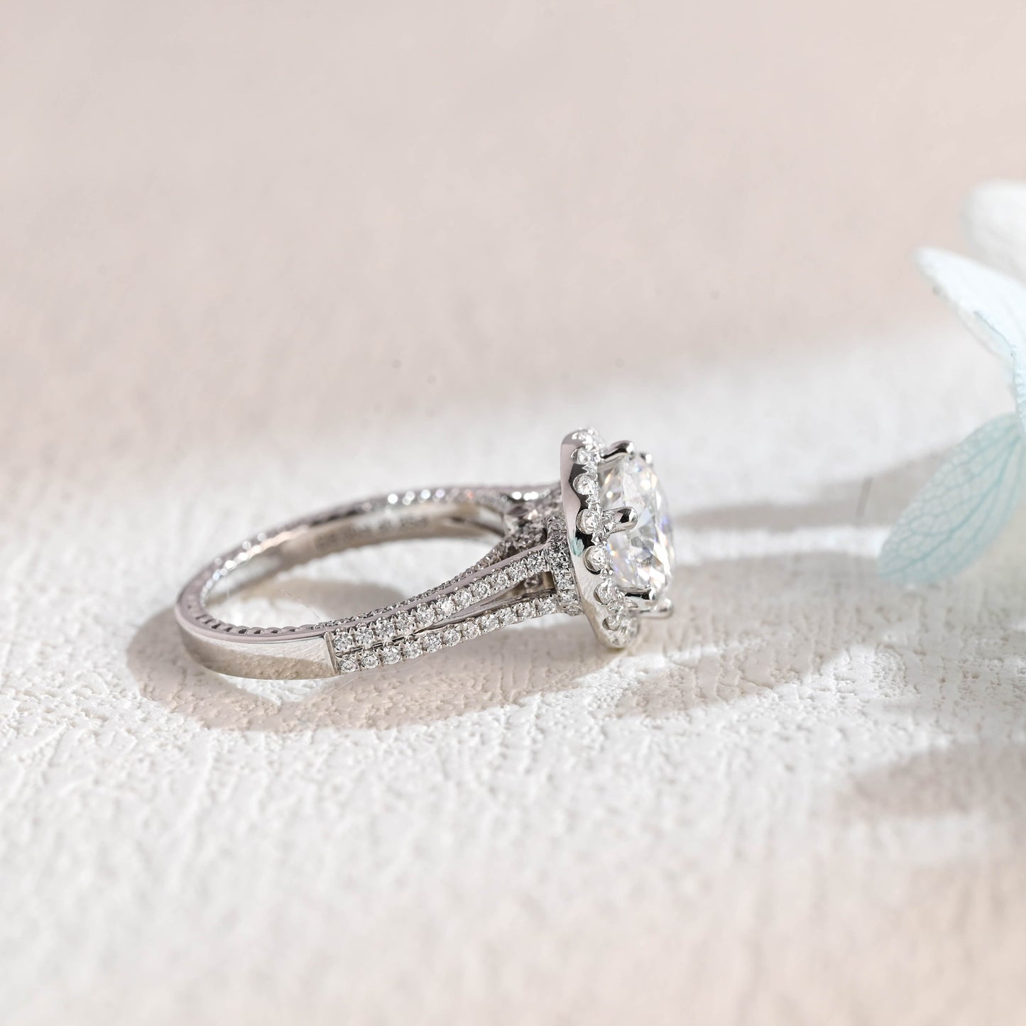 CausYou round cut moissanite engagement ring Solid Gold Round Cut Moissanite Engagement Ring, Vintage Promise Ring, Proposal Ring, Gift for Woman, Wife