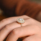 CausYou round cut moissanite engagement ring Solid Gold Round Moissanite Engagement Ring, Floral Ring