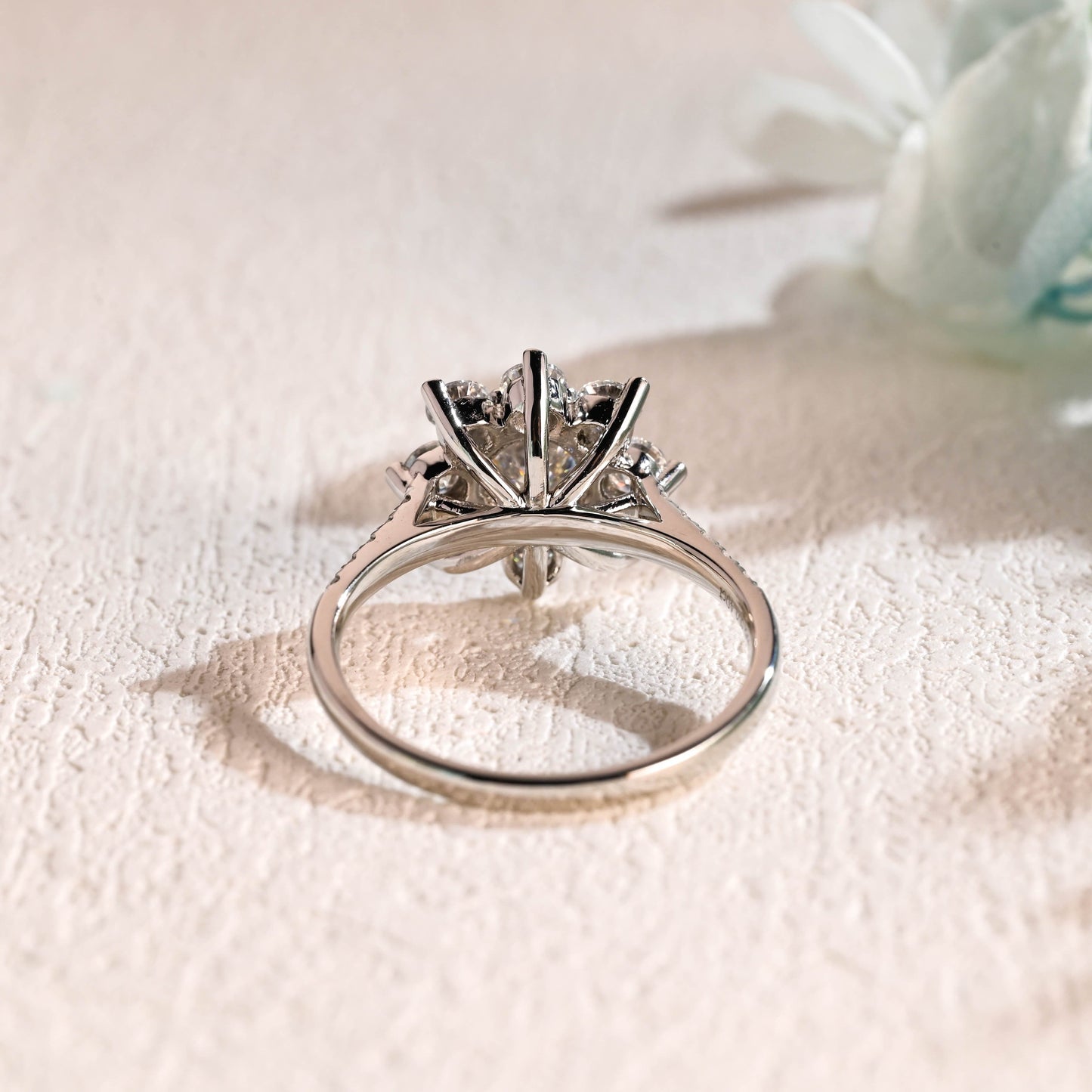 CausYou round cut moissanite engagement ring Solid Gold Snowflake Round Cut Moissanite Engagement Ring, Promise Ring, Anniversary Gift for Women, Wife