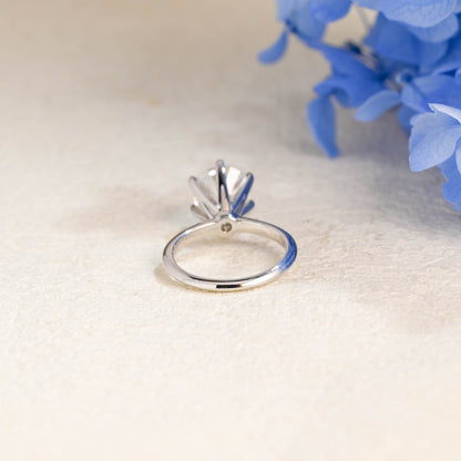 CausYou round cut moissanite engagement ring Solid Gold Solitaire Round Cut Moissanite Engagement Ring Knife Edge