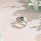 CausYou toi et moi engagement ring Solid Gold Toi Et Moi Ring, Green Emerald Cut Moissanite & Pear Cut Moissanite Engagement Ring, Promise Ring