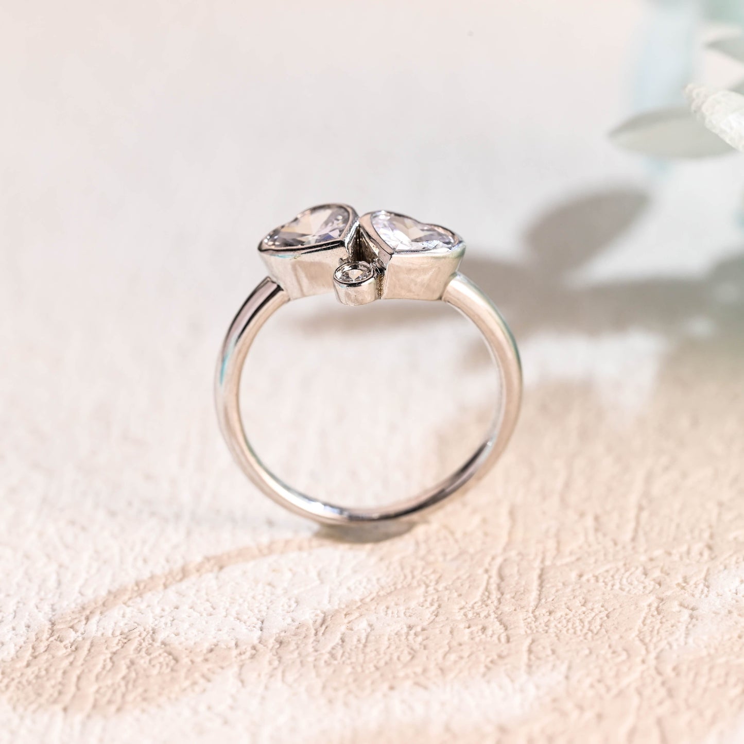 CausYou toi et moi engagement ring Solid Gold Toi et Moi Ring, Heart Cut Moissanite Engagement Ring, Promise Ring, Gift for Wife