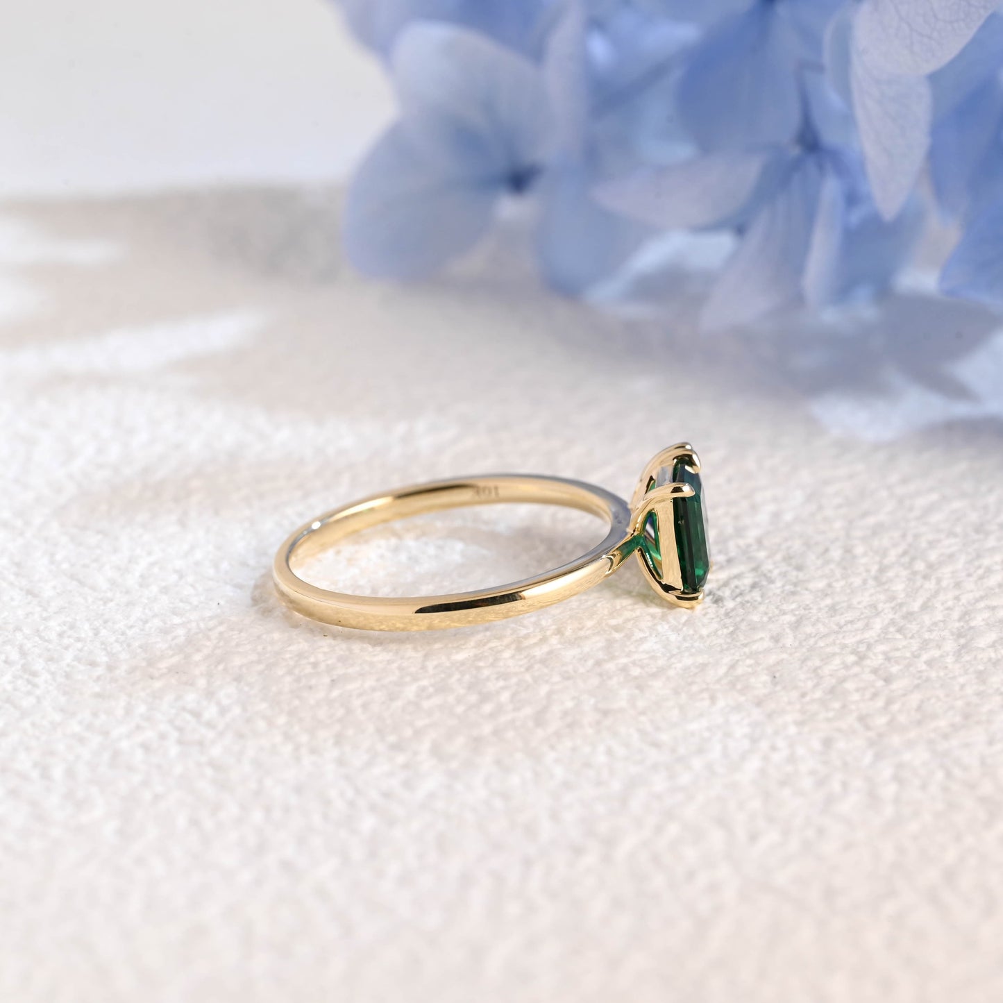 CausYou toi et moi engagement ring Solid Gold Toi Et Moi Ring, Lab Grown Emerald & Pear Cut Sapphire Engagement Ring, Promise Ring