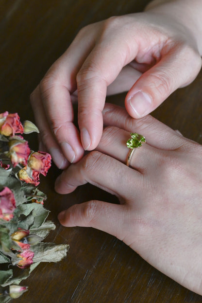 CausYou toi et moi engagement ring Solid Gold Toi Et Moi Ring, Marquise & Pear Natural Peridot Engagement Ring, Aug. Birthstone Ring