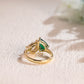 CausYou toi et moi engagement ring Solid Gold Toi Et Moi Ring, Pear Cut Lab Grown Emerald & Pear Cut Moissanite Engagement Ring, Bridal Ring