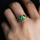 CausYou toi et moi engagement ring Solid Gold Toi Et Moi Ring, Pear cut Peridot & Lab Grown Emerald Engagement Ring, Anniversary Ring