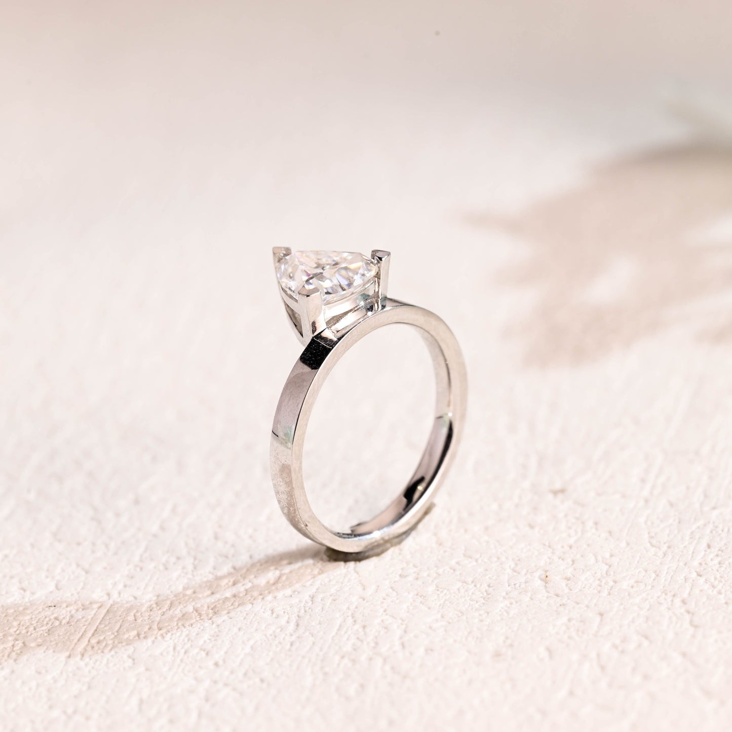 CausYou trillion cut moissanite engagement ring CausYou Solid Gold Off Side Trilliant Cut Moissanite Engagement Ring, Solitaire Promise Ring, Promise Ring, Proposal Ring, Gift for Woman, Wife