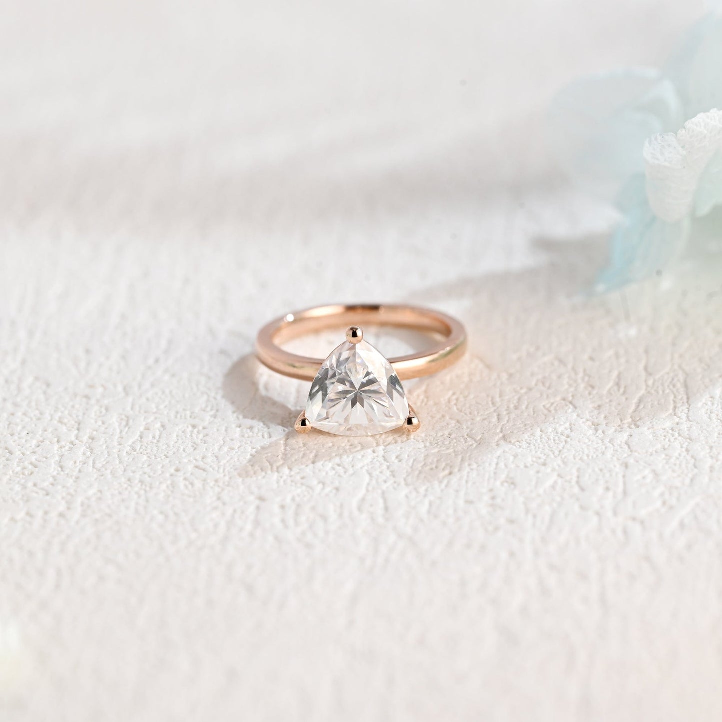 CausYou trillion cut moissanite engagement ring CausYou Solid Gold Solitaire Trilliant Cut Moissanite Engagement Ring, Minimalist Promise Ring, Proposal Ring, Gift for Woman, Wife