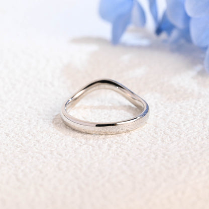 CausYou women's wedding ring Solid Gold 2.5mm Curved Plain Wedding Ring