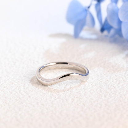CausYou women's wedding ring Solid Gold 2.5mm Curved Plain Wedding Ring