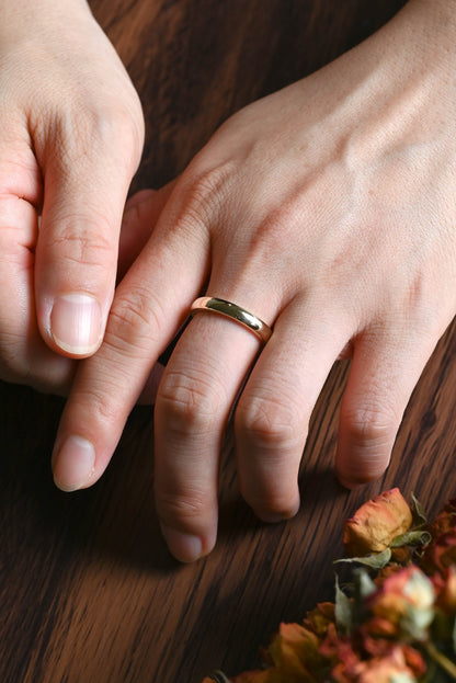 CausYou women's wedding ring Solid Gold 3.5mm Width Plain Wedding Band