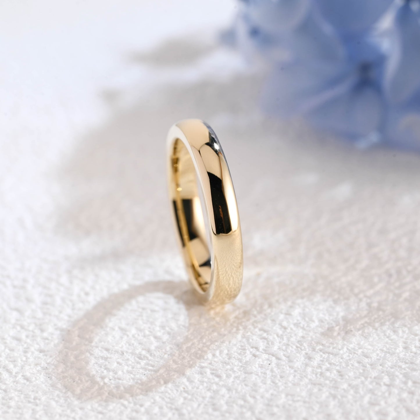 CausYou women's wedding ring Solid Gold 3.5mm Width Plain Wedding Band